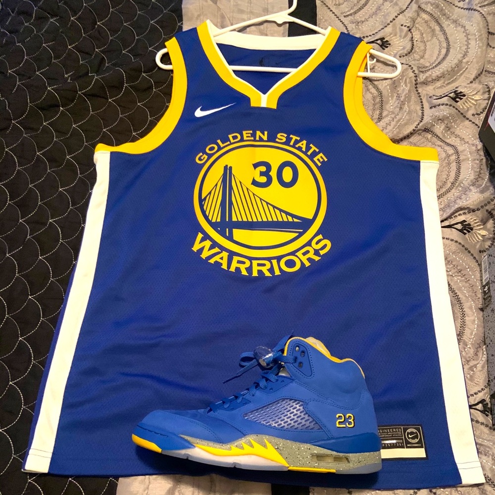 Nike Curry Jersey & matching Jordan Retro 5 Laney